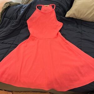 Fluorescent pink skater dress